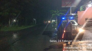 Polisi Sukodadi tingkatkan giat patroli blue light tengah malam diantaranya Antisipasi kejahatan 4C Di Sukodadi.