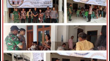 “ANGGOTA POLSEK BLULUK MELAKSANAKAN PENGAMANAN BHAKTI SOSIAL PENGOBATAN GRATIS RS REKSA WALUYA MOJOKERTO DI GKJW CANGKRING KEC. BLULUK”
