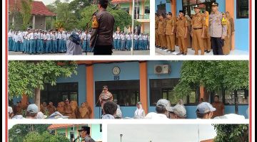 “KAPOLSEK KARANGBINANGUN PIMPIN UPACARA DI SMK KARANGBINANGUN LAMONGAN DALAM RANGKA POLICE GOES TO SCHOOL SEBAGAI PEMBINA APEL BEGINI TEGASNYA”